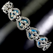 925 Sterlingsilber Armband Türkis Stabilisiert Markasit Edelstein Schmuck
