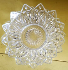 Vintage Federal Glass Pressed Glass Clear Petal Pattern 5 3/4" Bowl & Plate