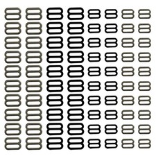 20 PC 1" 3/4" Heavy Duty Iron Tri Glide Slide Buckle Black Matte Bright