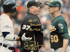 Grant Balfour Oakland A’s “Sit Down Bitch” Victor Martinez Signed 8x10 Photo COA