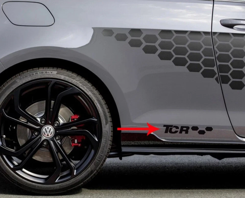 Original VW Golf 7 (5G) GTI TCR Dekorfolie Set hinten links rechts Tuning Logo  - Bild 1 von 1