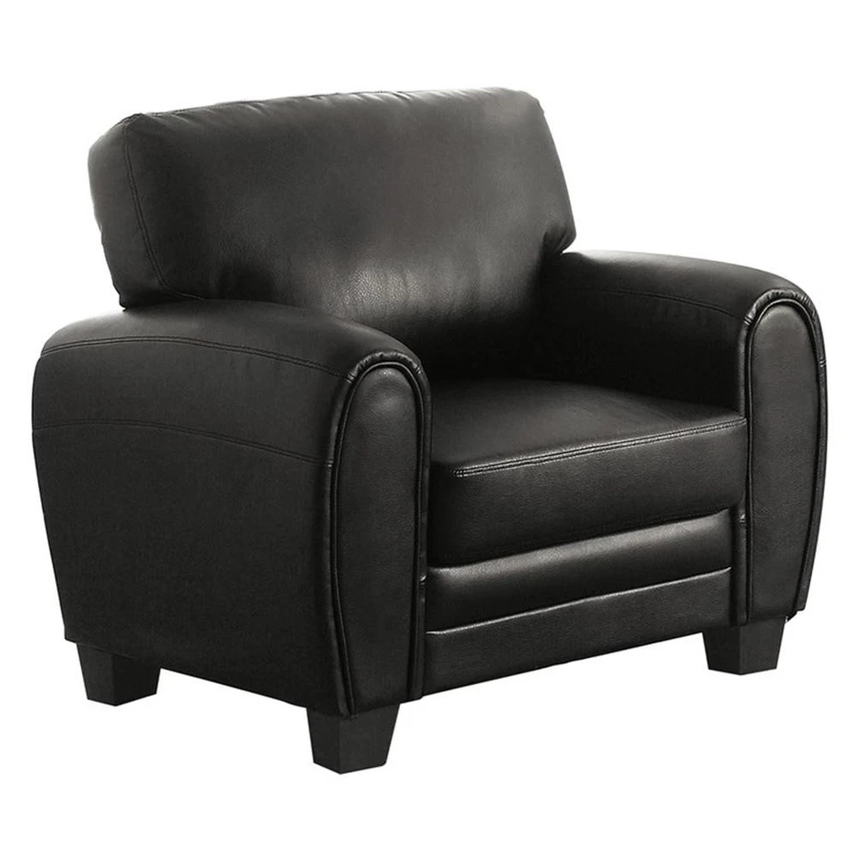 Lexicon Rubin Bonded Leather Accent Chair in Black - Image 2 of 4