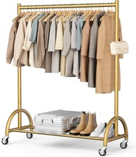 Heavy Duty Clothing Rack W/ Wheels Rolling Clothes Racks Hanging Clothes Coats G