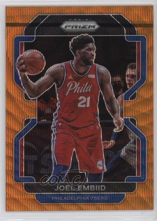 2021-22 Panini Prizm Orange Wave Prizm 48/60 Joel Embiid #176 16wc