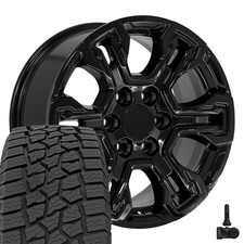 Set4 Oe Wheels Cv65 18x8.5 Black Rims 27565r18 At Tires Tpms 6x139.7