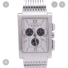 Gucci Chronograph Watch Silver Quartz 8600M With Box From Japan