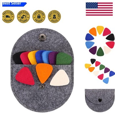 10 Colorful Felt Guitar Picks with Holder - Mellow Sound Experience for Ukulele