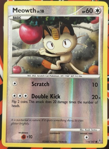 Meowth [Reverse Holo] #114 -Pokemon Supreme Victors - Lightly Played