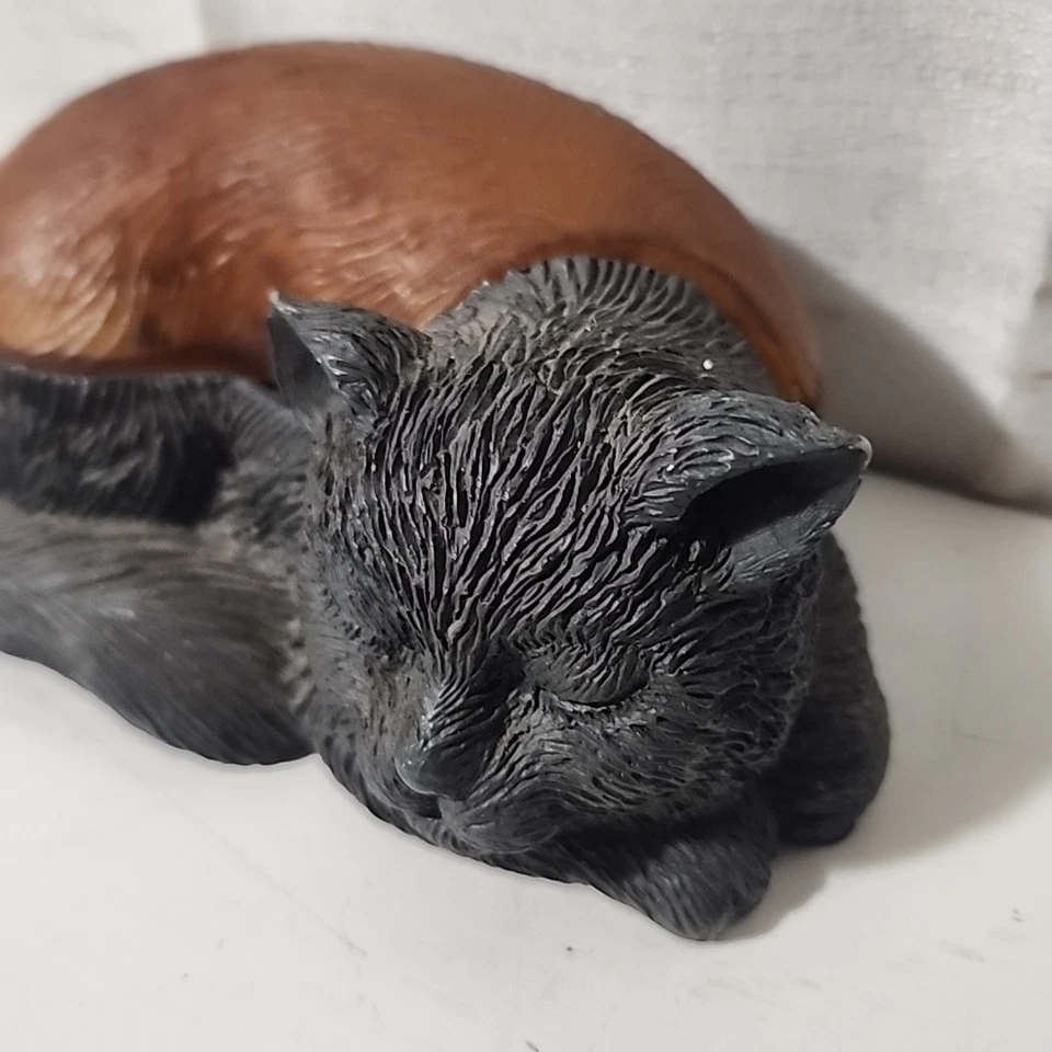 Lámpara de escritorio Cheyenne Playful Cat vidrio ámbar iluminar vientre 6,5" estado de ánimo luz nocturna Foto 2 de 4