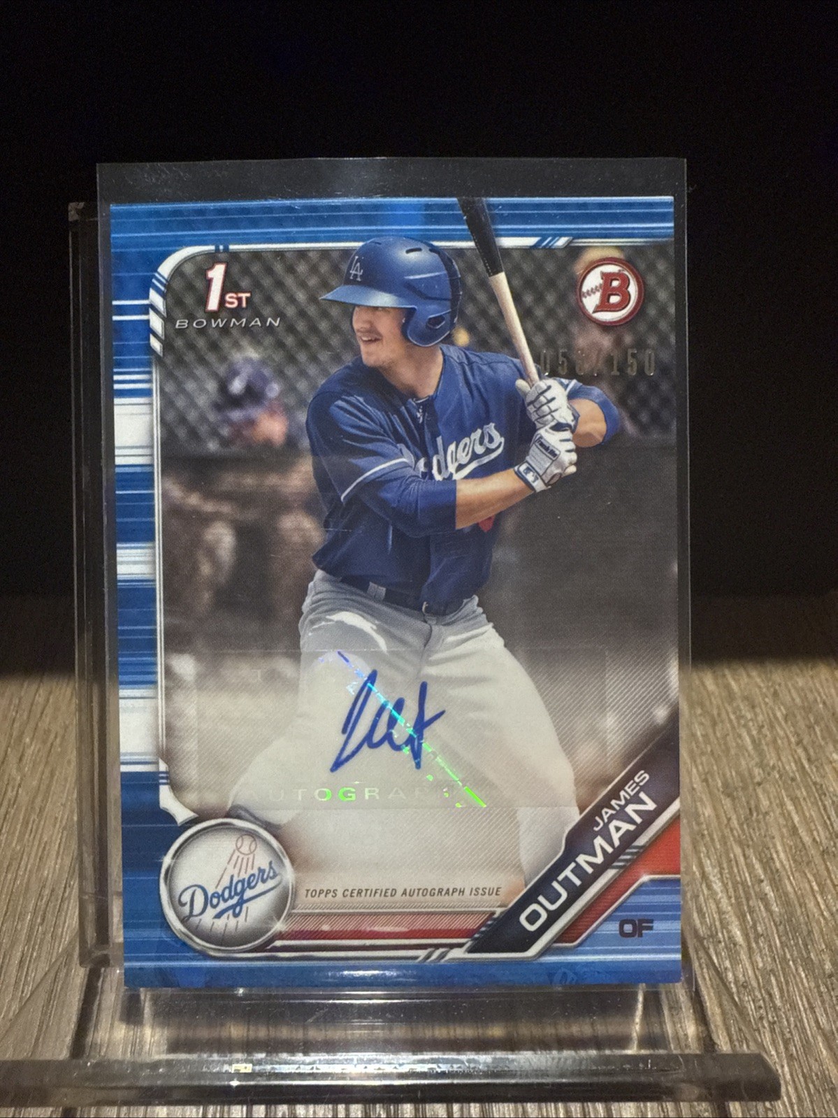 2019 Bowman - Prospect Autographs James Outman #PA-JO Blue /150 (AU, RC)