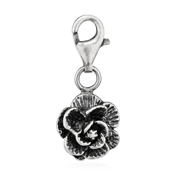 10Mm Charm-AnhäNger Rose 925 Silber Antik SilberanhäNger Amulett Talisman-image