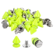 20 Sets Cone Spike Stud Rivet 12mm Tree Studs and Spikes Fluorescent Green