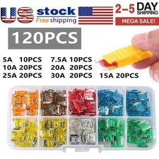 120Pcs 5A-30A Assortment Low Profile Micro Mini Blade Fuse Set Kit Car Truck