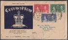 Hong Kong 1937 (May 12) GVI Coronation set of 3v (Sg: 137/9) on Illustrated Fdc.