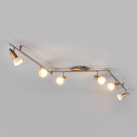 Lindby Deckenlampe Glas, Holz, Deckenstrahler Schwenkbar Und Drehbar, 6X E14 Max
