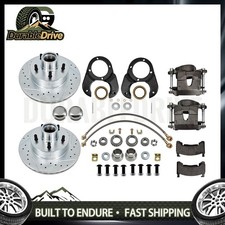 Disc Brake Kit 5 On 4-12 Drilled And Slotted Rotors For Ford Spindle 1937-1948