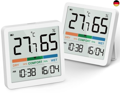 NOKLEAD Digital Thermometer Hygrometer-Innen Thermo Hygro Mini Raumthermometer