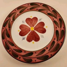 Floral Ceramic Decorative Plate Mauve and Green Design Countrycore Decor 9 Inch