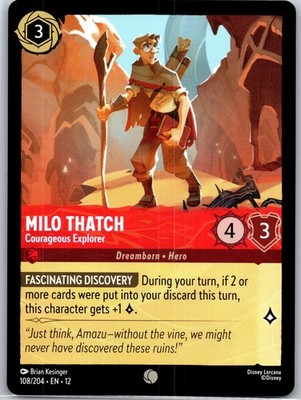 Milo Thatch - Courageous Explorer Wilds Unknown #108/204 NM