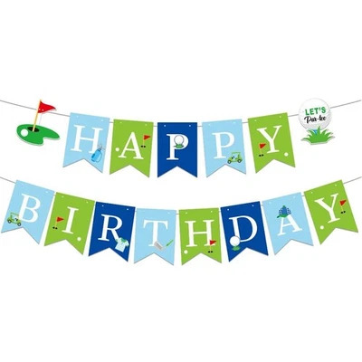 Golf Happy Birthday Banner Golfer Party Bunting Sports Decoration Garland