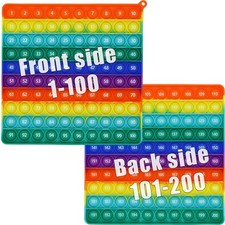 PETBSNVB Double Side 1 100 200 Pop it, Chart, Numbers, Large, Multicolored