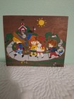 Vintage Folk Art Painting Children Going To School Unframed Sgn . N. A. 9 X 8 In — photo 1