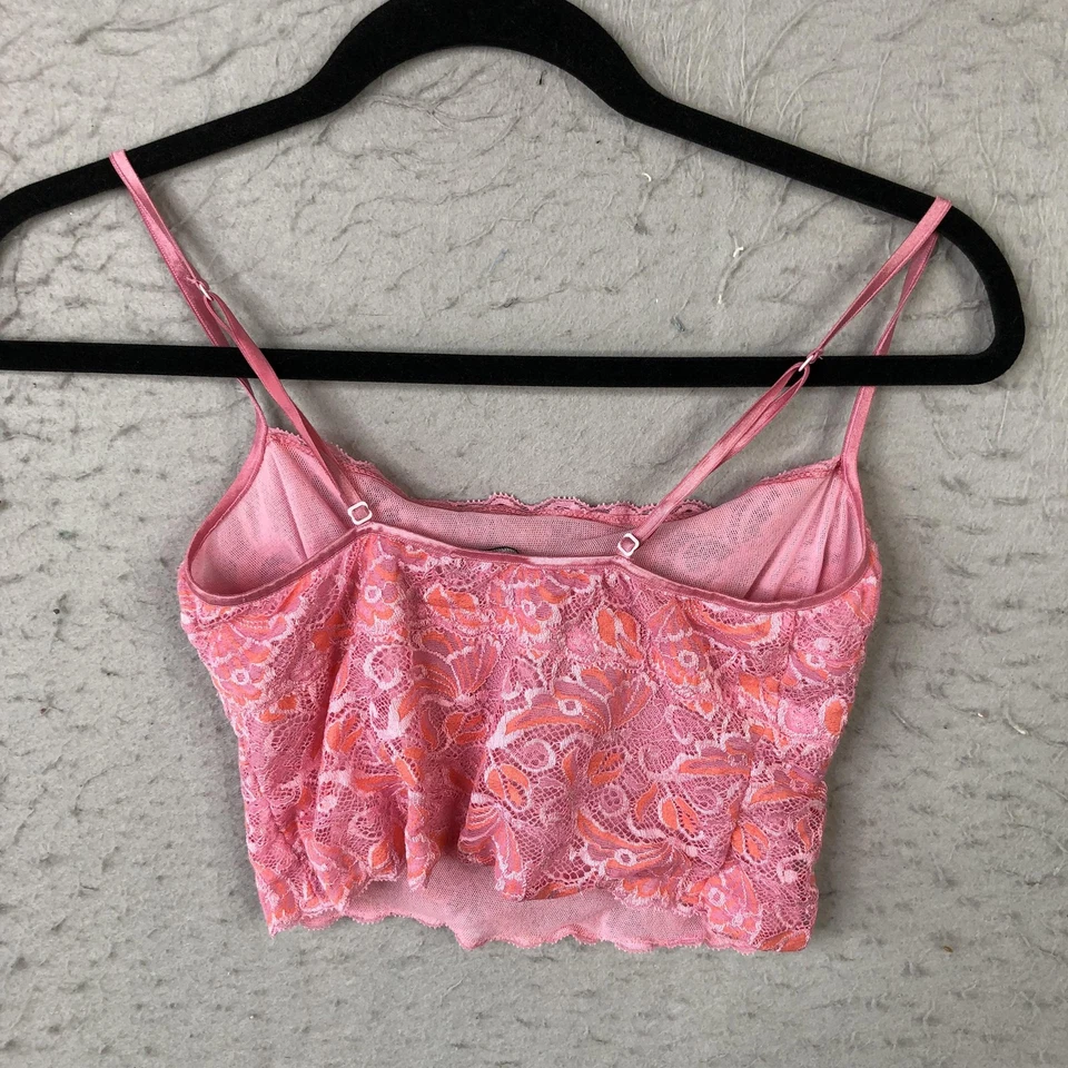 Camiseta Cosabella Renda Bralette Feminina M Rosa Laranja Floral Crop Top Itália Ano Novo - Imagem 2 de 4