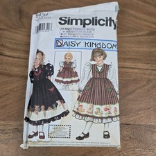 Simplicity 9434 Daisy Kingdom Sewing Pattern Girl Doll Dress Sz AA 3 4 5 6