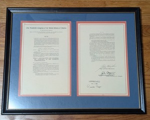 Framed Ronald Reagan Presidential Document. Make Offer !!