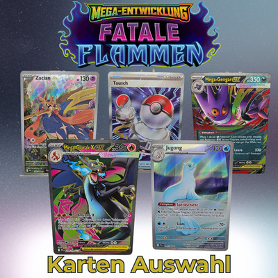 MEGA Pokemon Set - Fatale Flammen  PFL - Alle Hit Karten - GLURAK GENGAR etc.