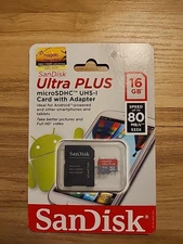SanDisk Ultra Plus microSDHC UHS-I Card 16gb