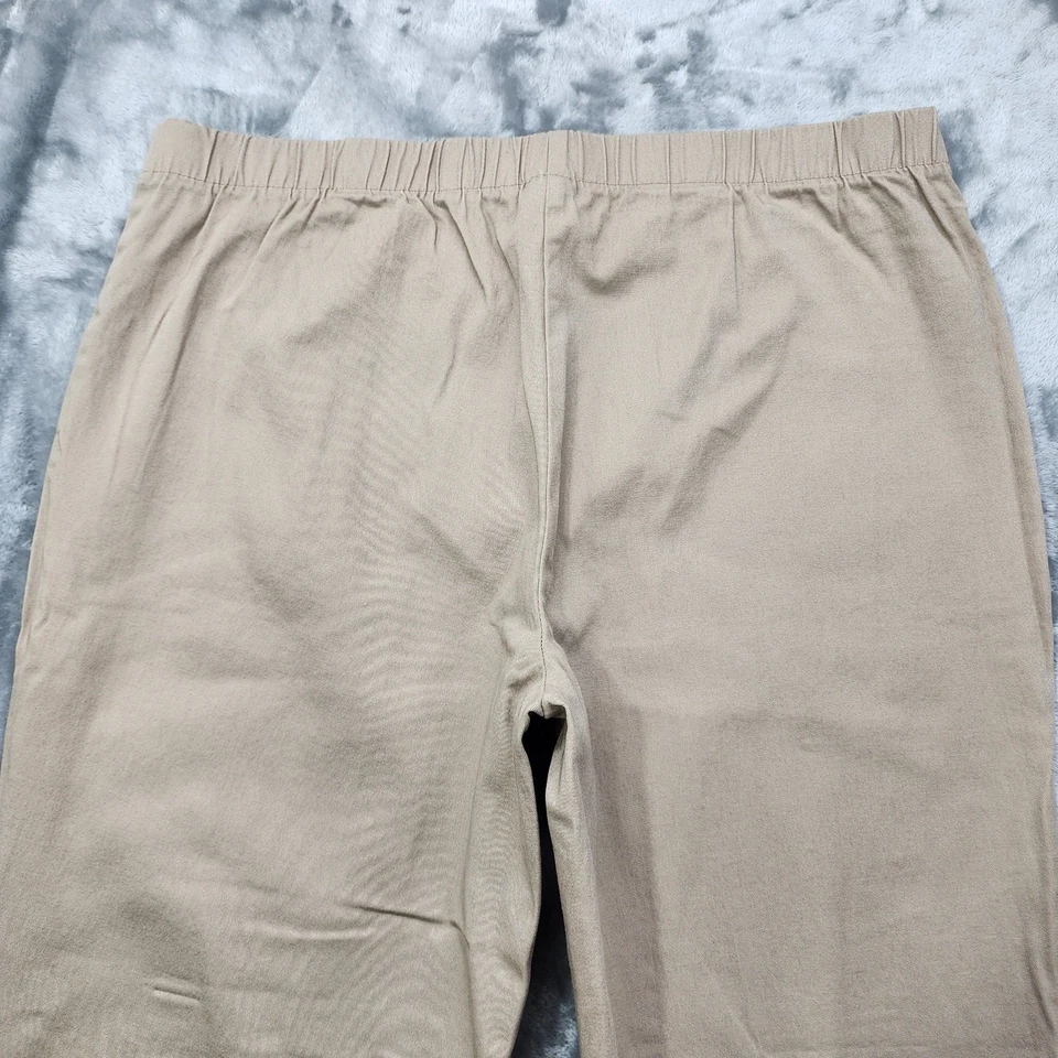 Vintage White Stag Pants Womens XL PETITE Tan Khaki Pull On Chino Stretch Office - Image 3 of 4