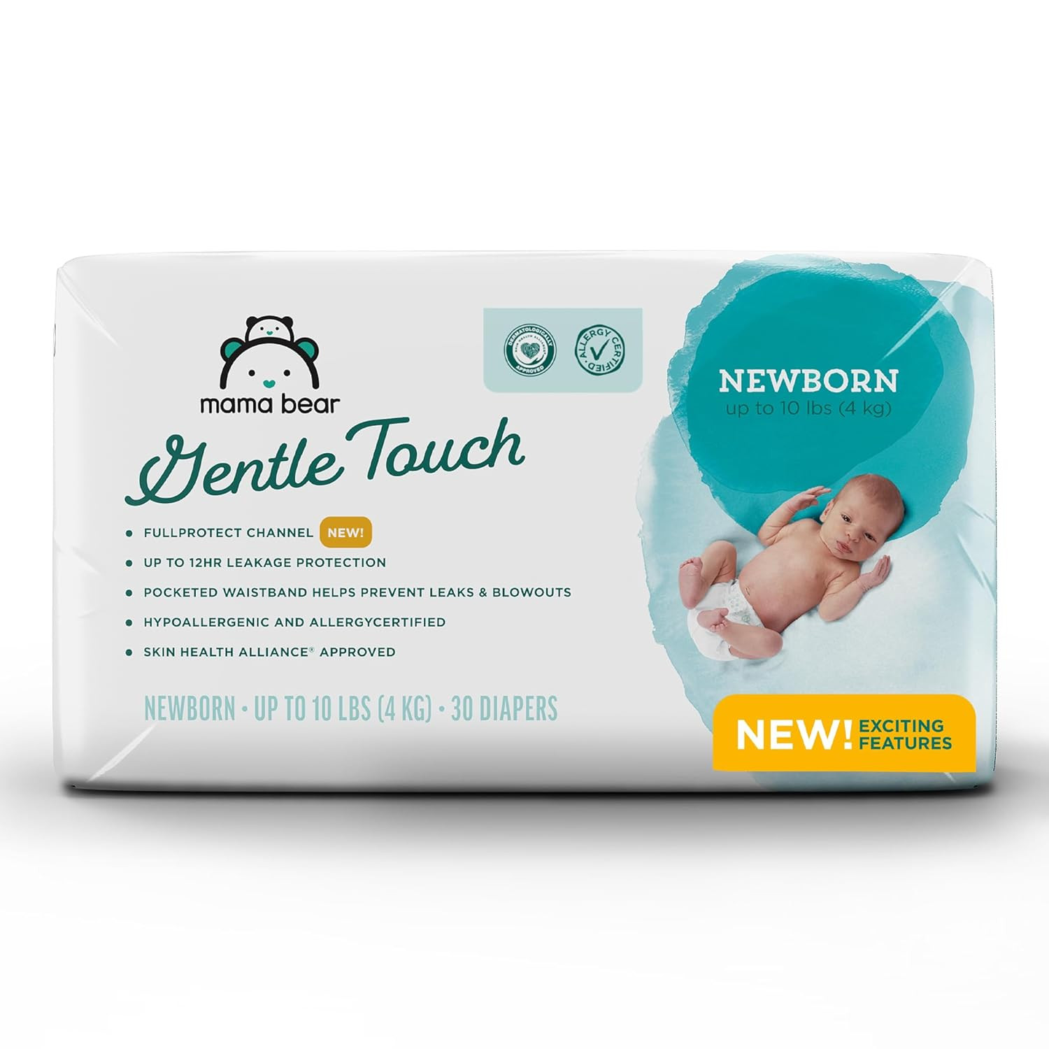 Amazon Brand -  Gentle Touch Diapers, Size Newborn, 30 Count