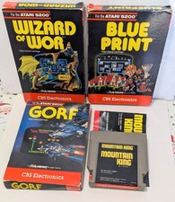 Atari 5200 Games Lot Of 4 Gorf ,Blue Print, Wizard Of Wor & Mountain King CBS