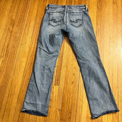 Silver Jeans Womens 31 X31 Suki Slim Bootcut Light Wash Thick Stitch 