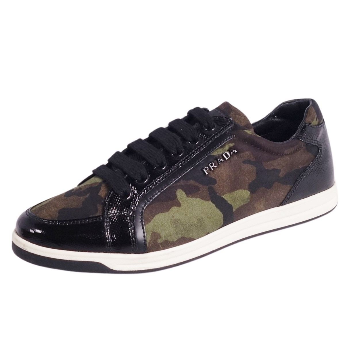 PRADA SPORT Low Cut Camo Sneakers in Nylon & Leather for Women Size 35.5