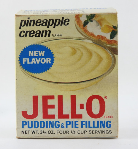 Vintage Jell O Pineaple Crm Pudding Pie Filling Box General Foods Ephemera 1970s