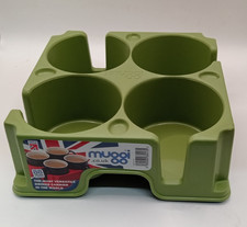 Muggi Green Mug Cup Glass Holder Carry Tray Caravan Motorhome Camping Office