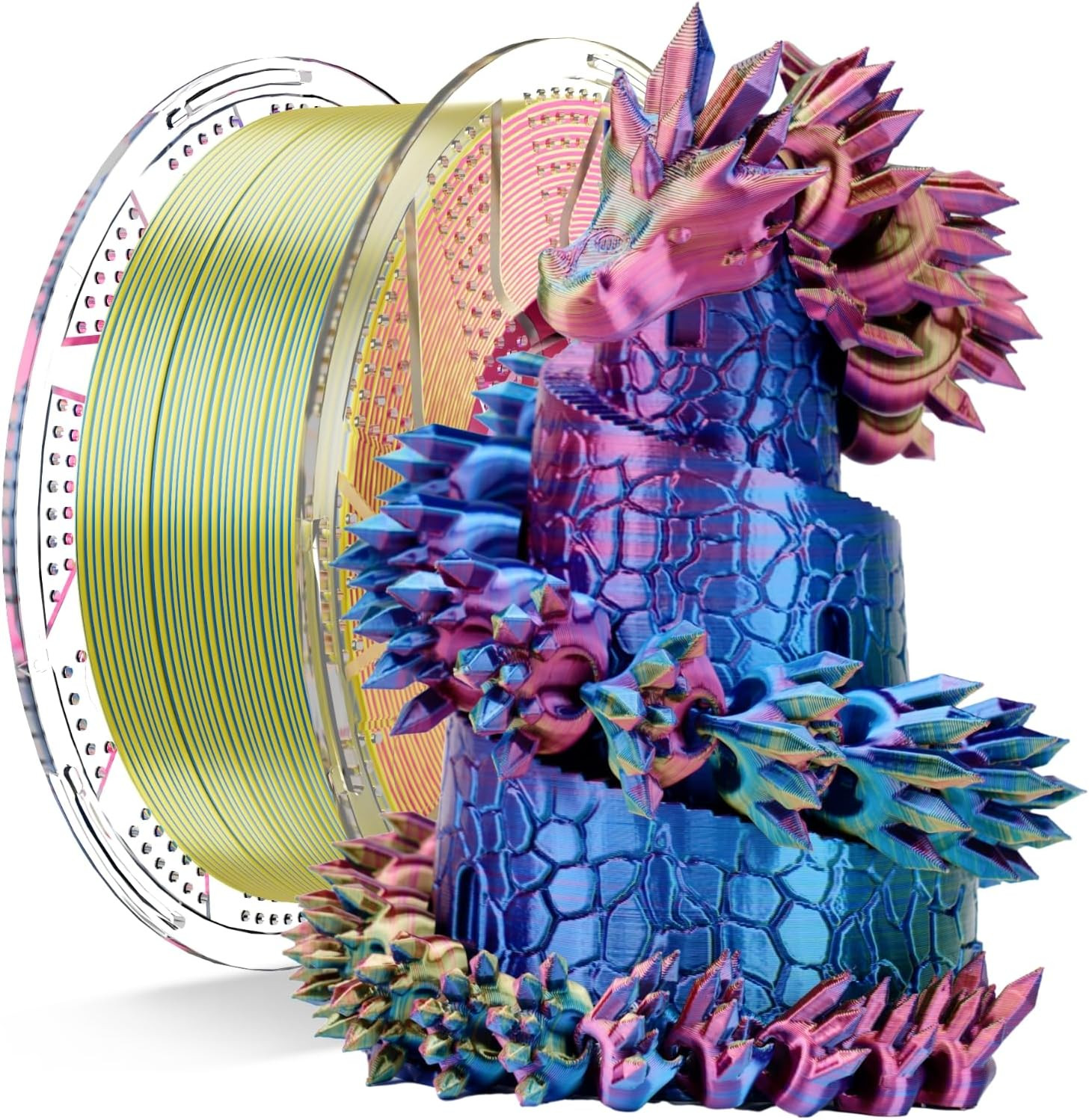 Conjure Silk PLA 3D Drucker Filament, 1,75 mm Dual Color Filament, Seide Rot Blau 