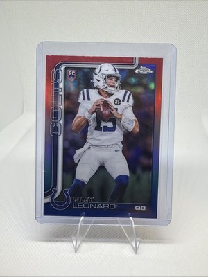 2025 Topps Chrome Riley Leonard Red, White, And Blue Refractor (RC) Colts