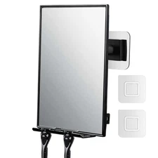 Shower Mirror for Shaving Fogless w/Razor Holders 360°Rotation Adjustable Mirror