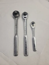 3 Vintage Craftsman Thumbwheel & LEVER Ratchets TWO 1/2",& 3/8" 