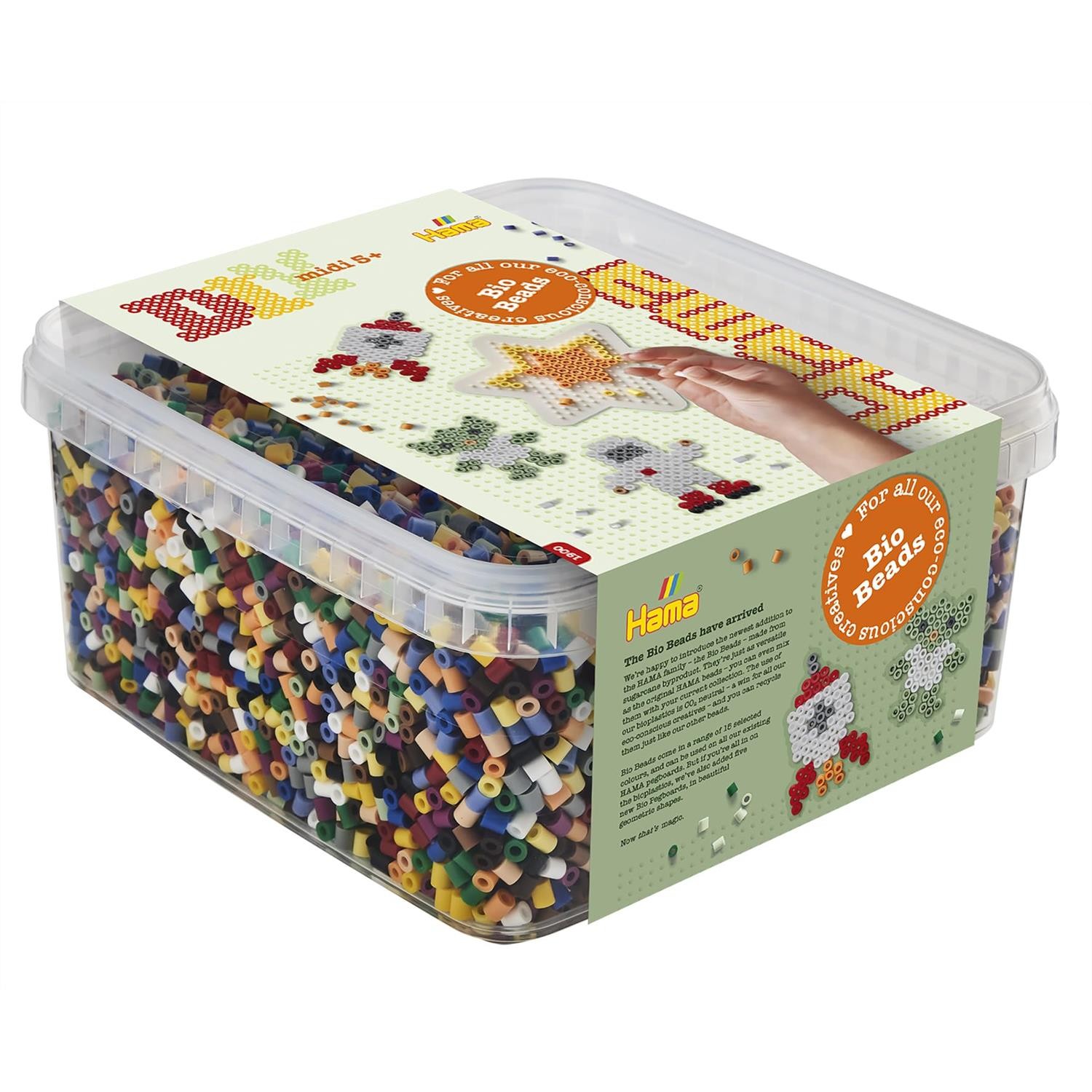 Hama Perles à repasser Bio midi mix de couleurs en boîte de 1900 pièces