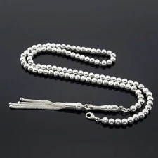 Tasbih necklace 925 sterling silver 99 beads Islamic Prayer Beads Misbaha 501152
