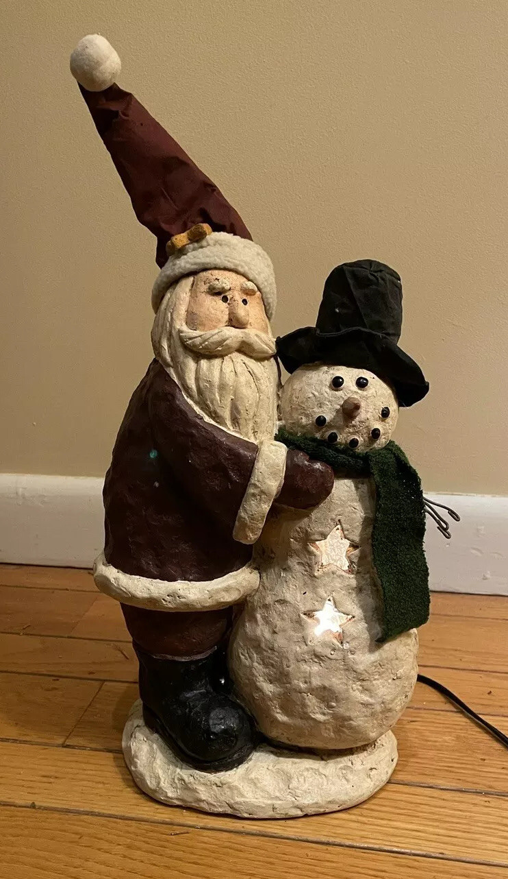 Santa And Snowman Holiday Christmas Light Up Decoration