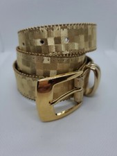 Vintage Gold Lame Belt Heavy Size Medium Waist 36 EVC