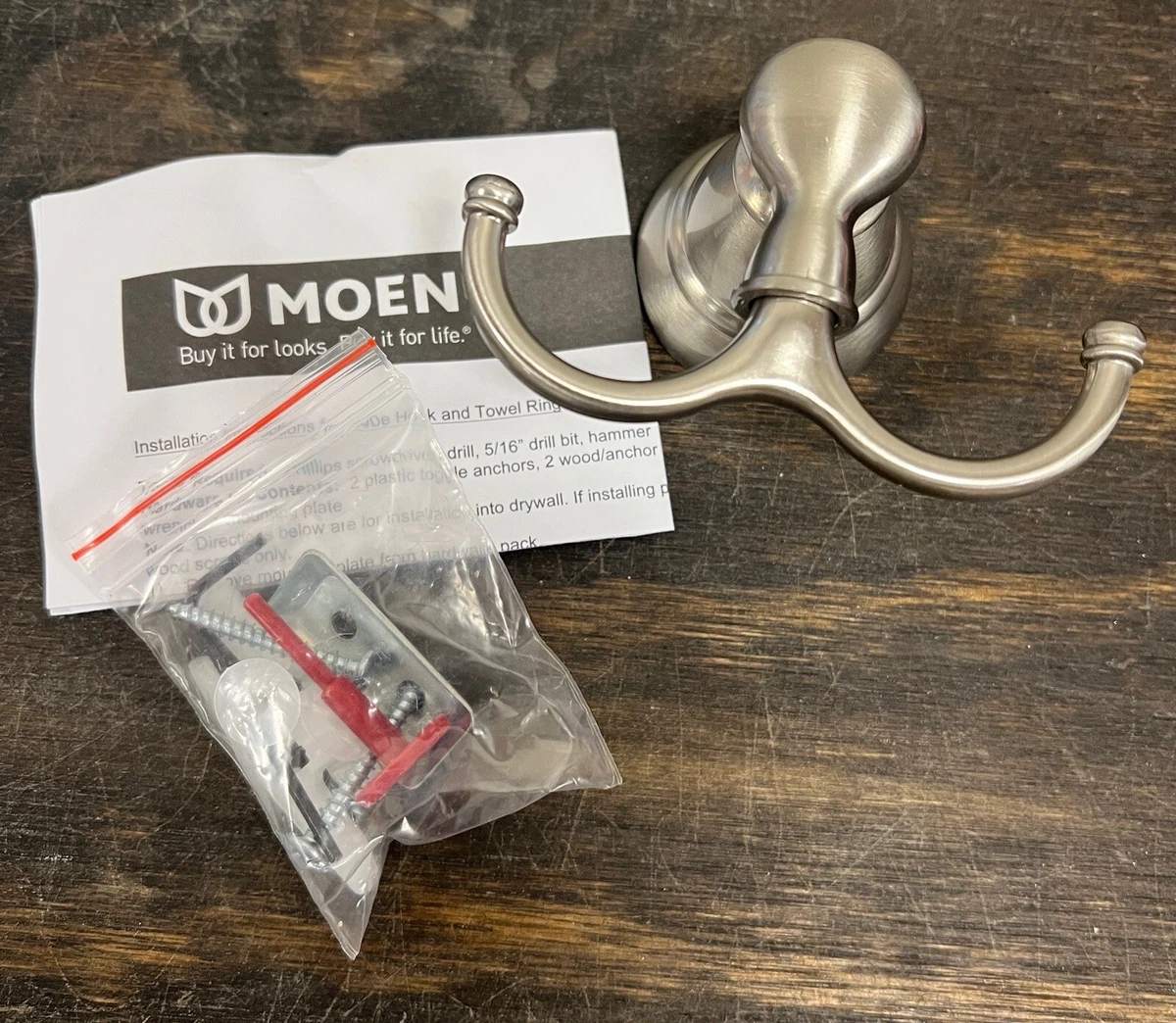 Moen Brushed Nickel Banbury Robe Hook