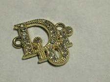 DIOR ZIP PULL   charm 21x23 MM  gold tone,  RHINESTONES THIS IS FOR 1