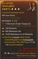 Diablo 4 Eternal 3GA Dex HP Resistance All Elements Boots