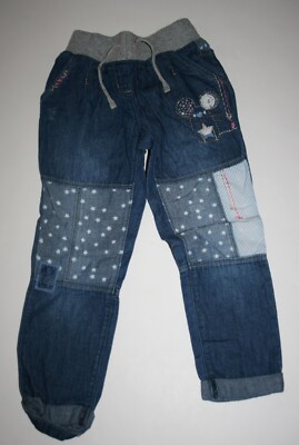 Used Next UK Girls 110cm 4 5 year Denim Blue Jean Pants Bottoms Mouse Mixed Mate